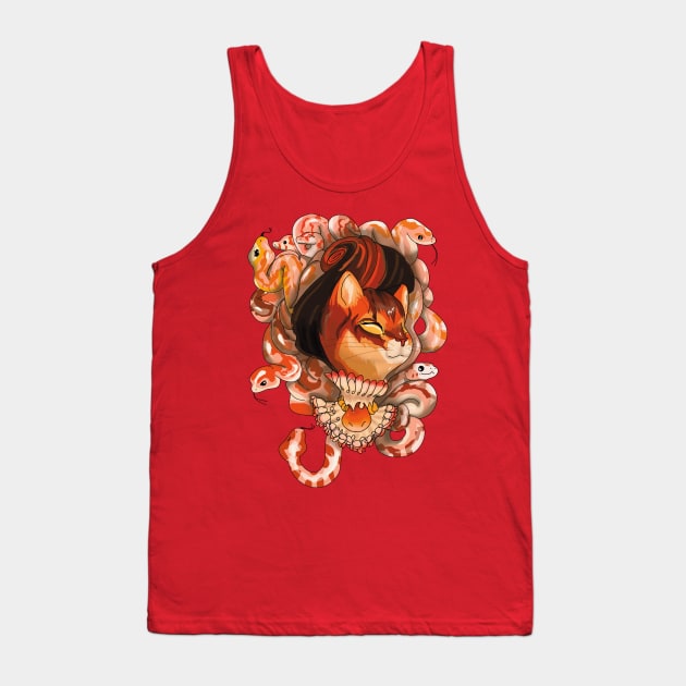 Cat ans snakes Tank Top by Shadowsantos